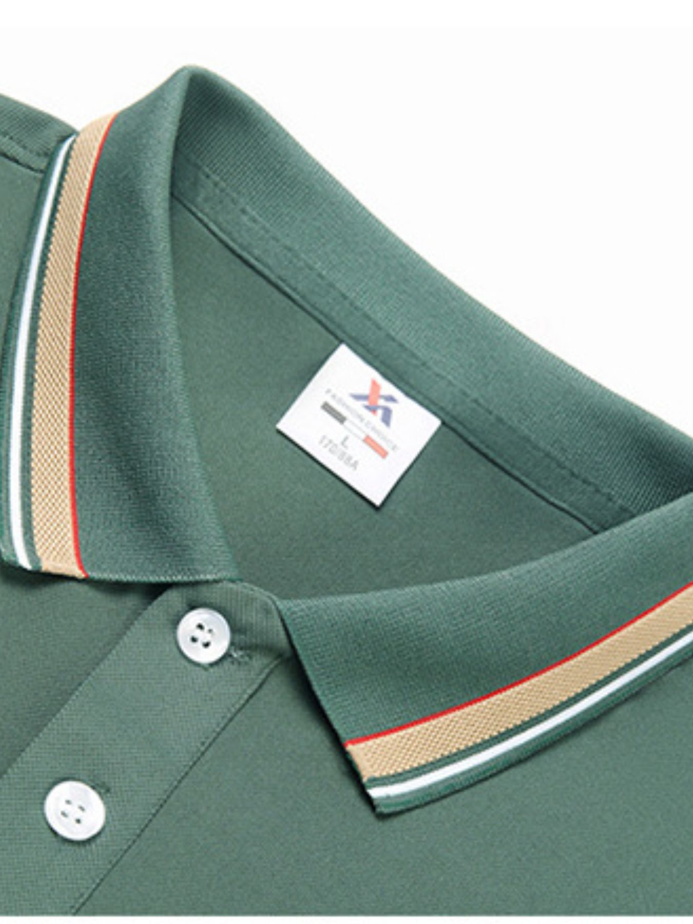 Men's Plus Size Classic Striped Collar Polo Shirt