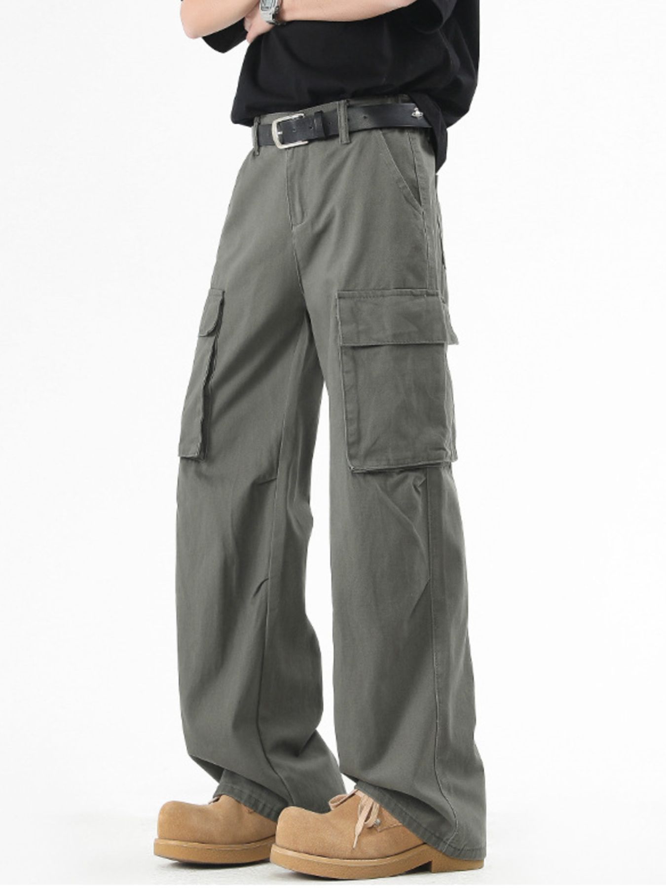 Men's Plus Size Wide Leg Cargo Pants