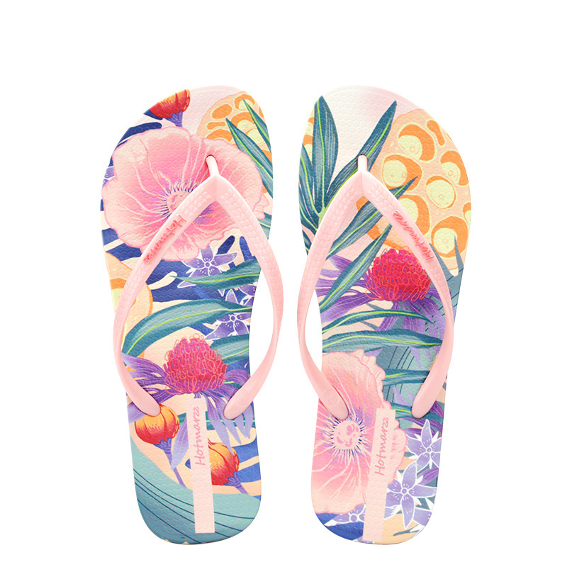 Printed Toe Post Flats Sandals