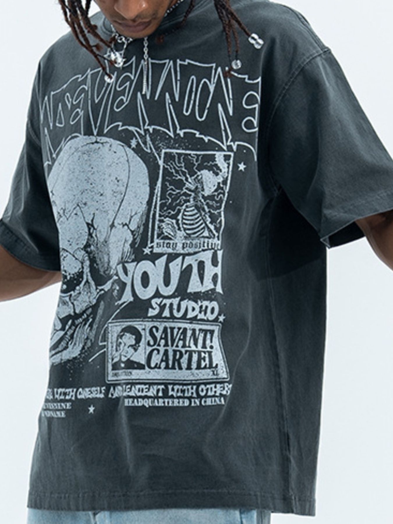 Men's Graphic Round Neck Short Sleeve T-Shirt