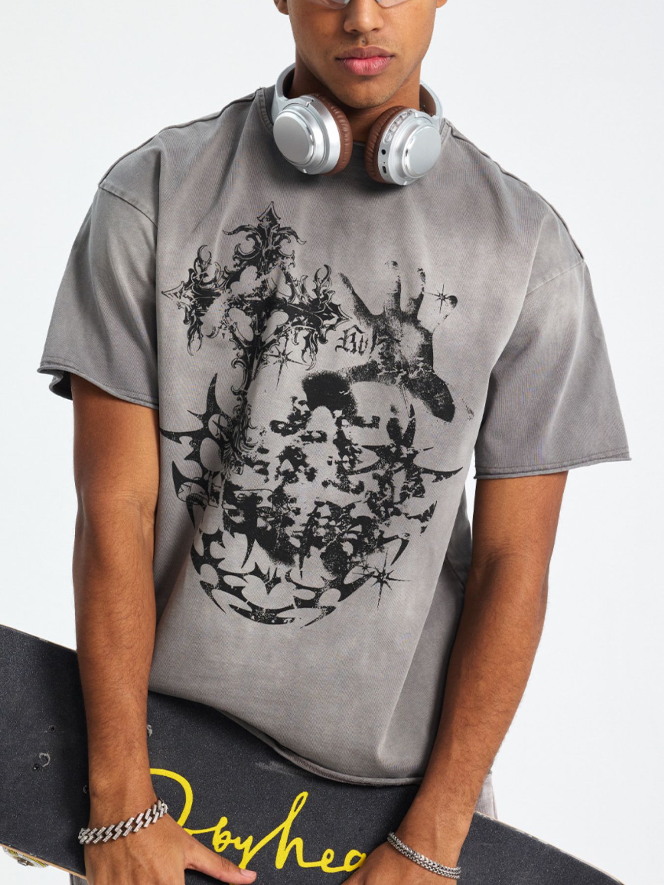 Men's Graphic Round Neck Short Sleeve T-Shirt