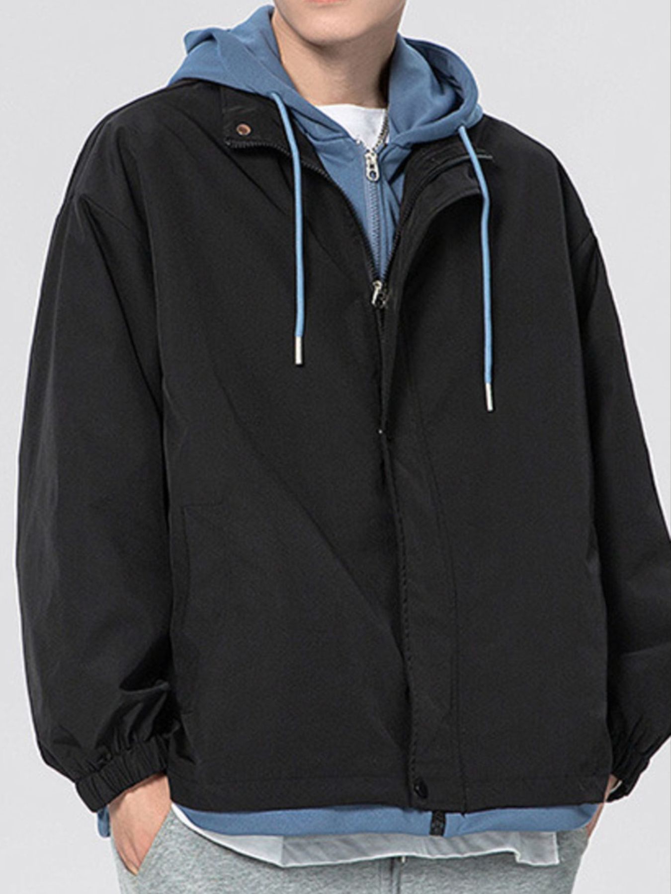 Men's Plus Size Casual Lightweight Windbreaker Jacket