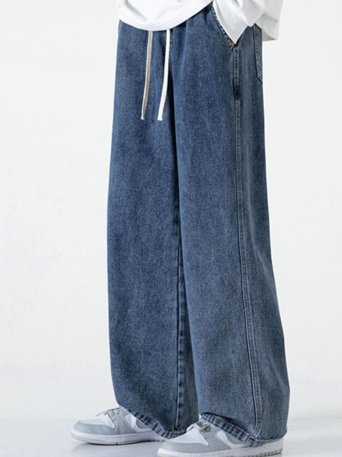 Men's Full Size Loose Fit Drawstring Jeans Plus Size