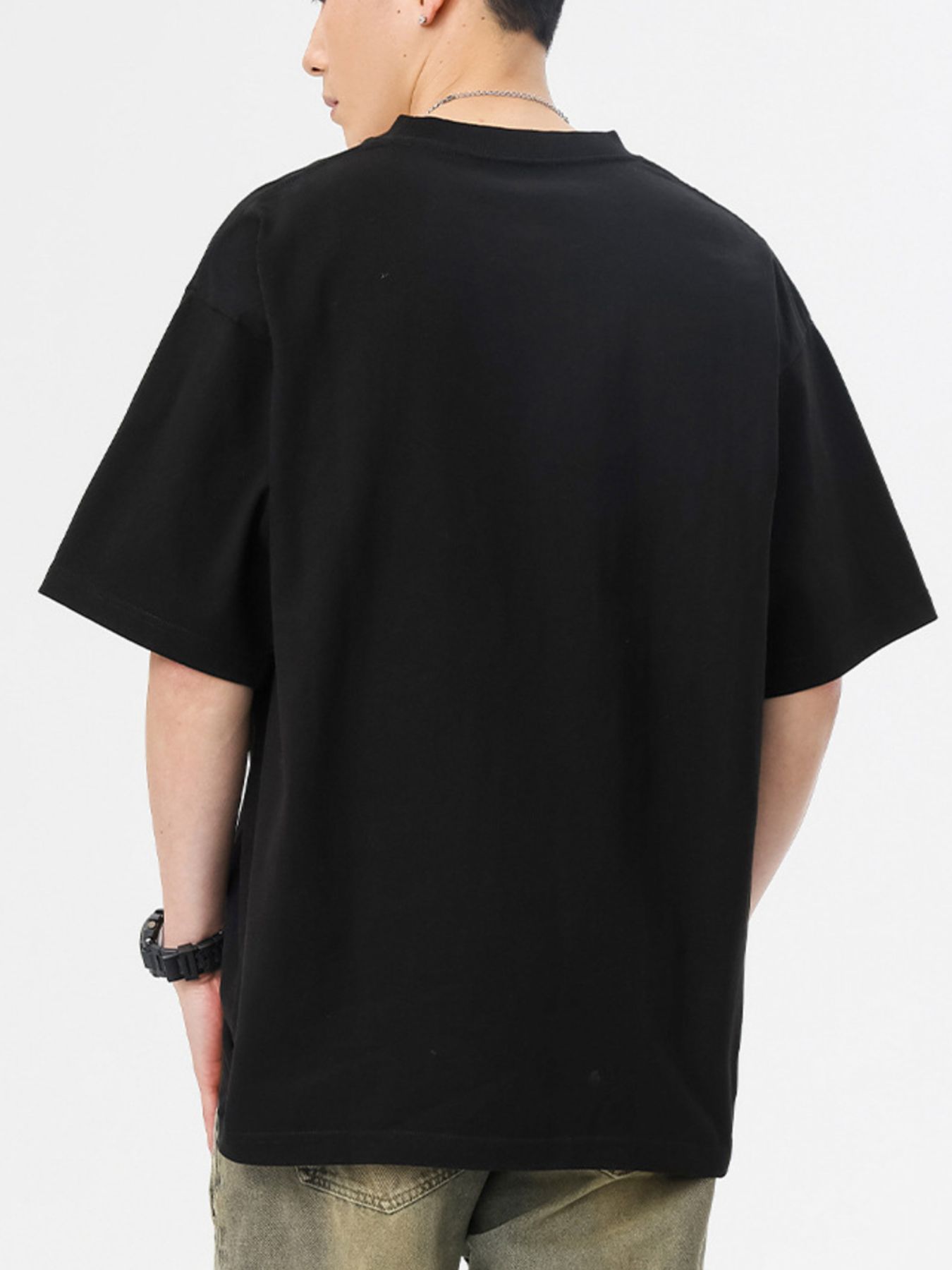 Men's Full Size Round Neck Half Sleeve T-Shirt Plus Size