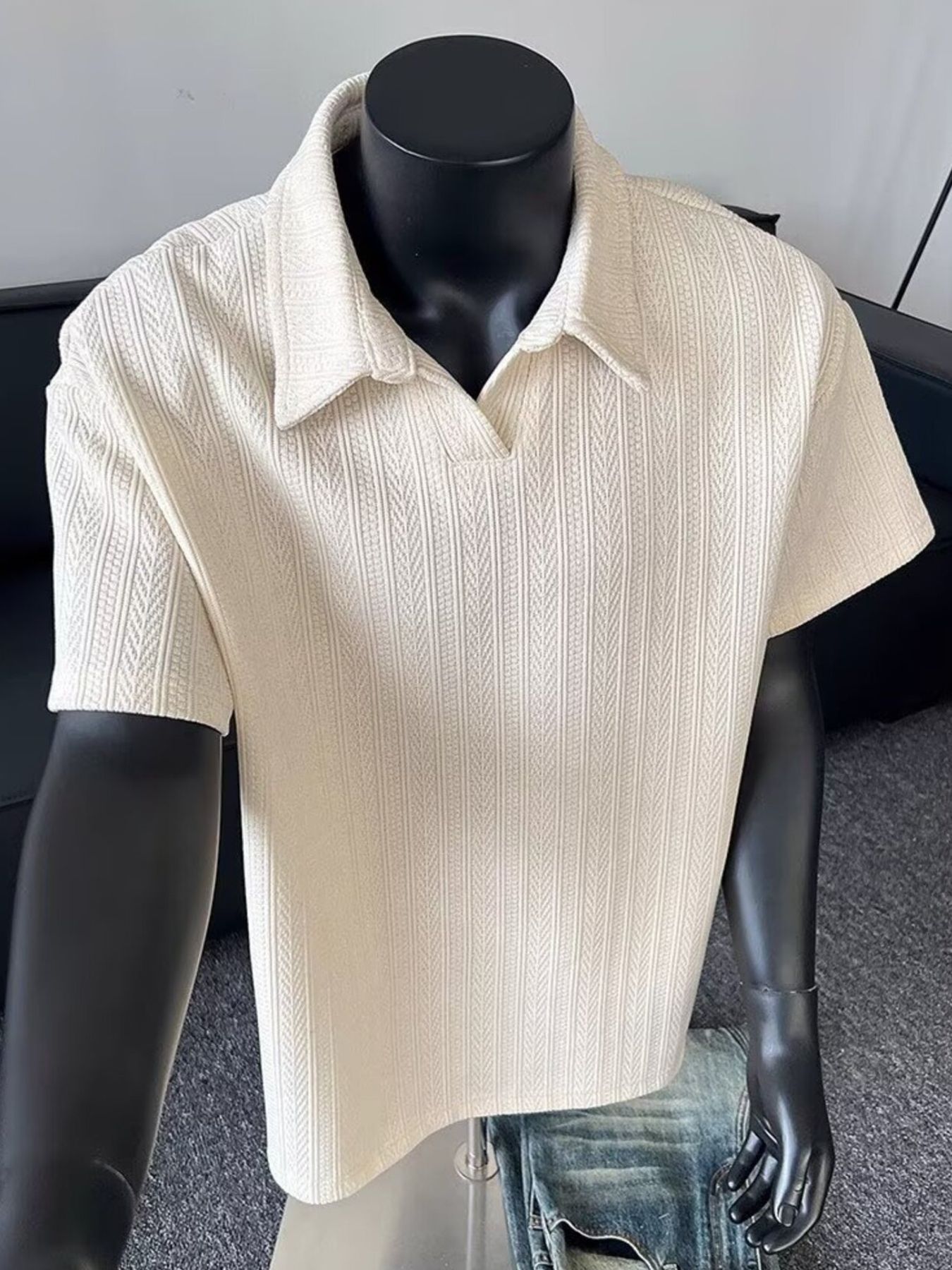 Men's Plus Size Collared Neck Short Sleeve Polo