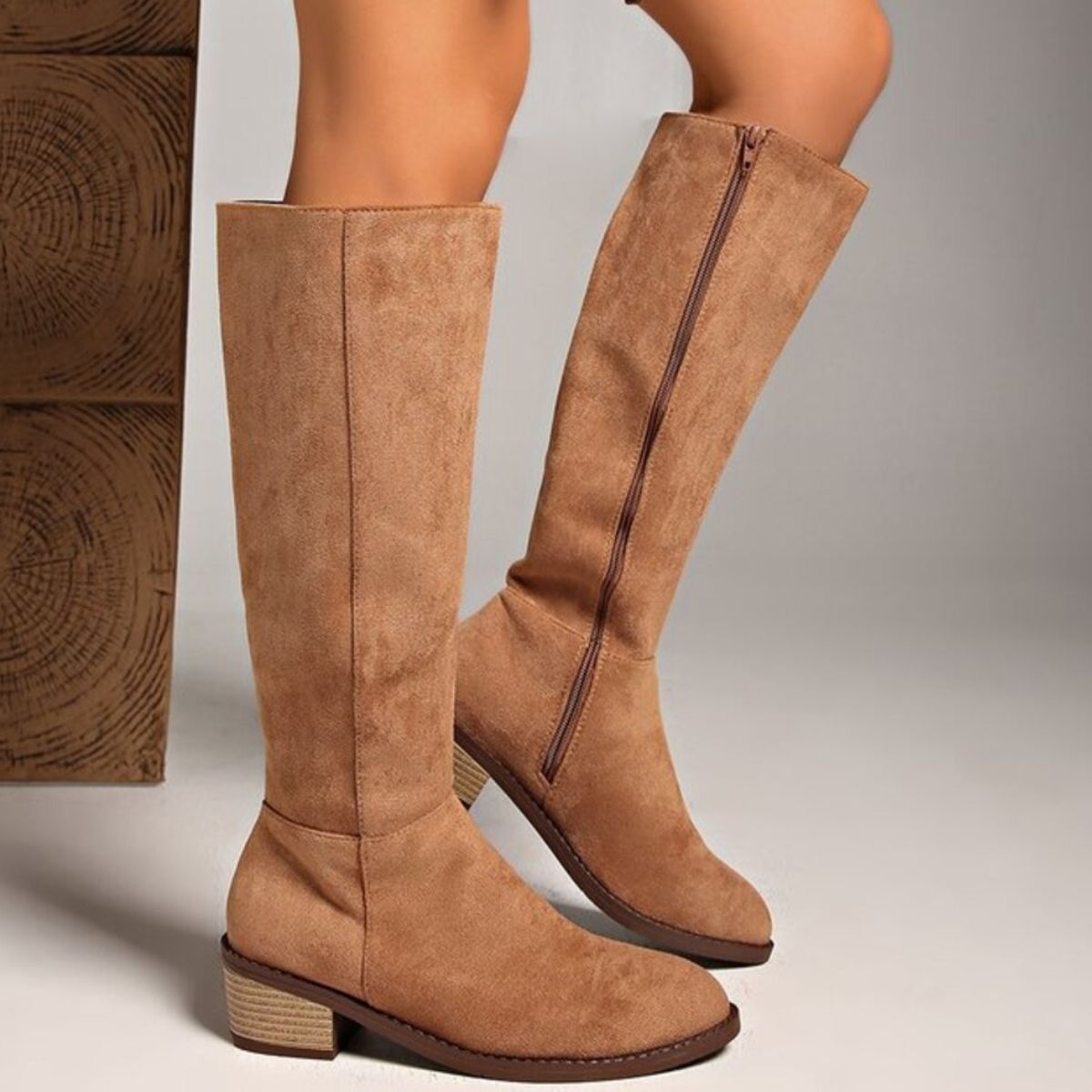 Knee-High Block Heel Boots