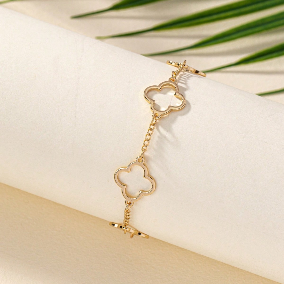 18K Gold-Plated Four Leaf Clover Bracelet