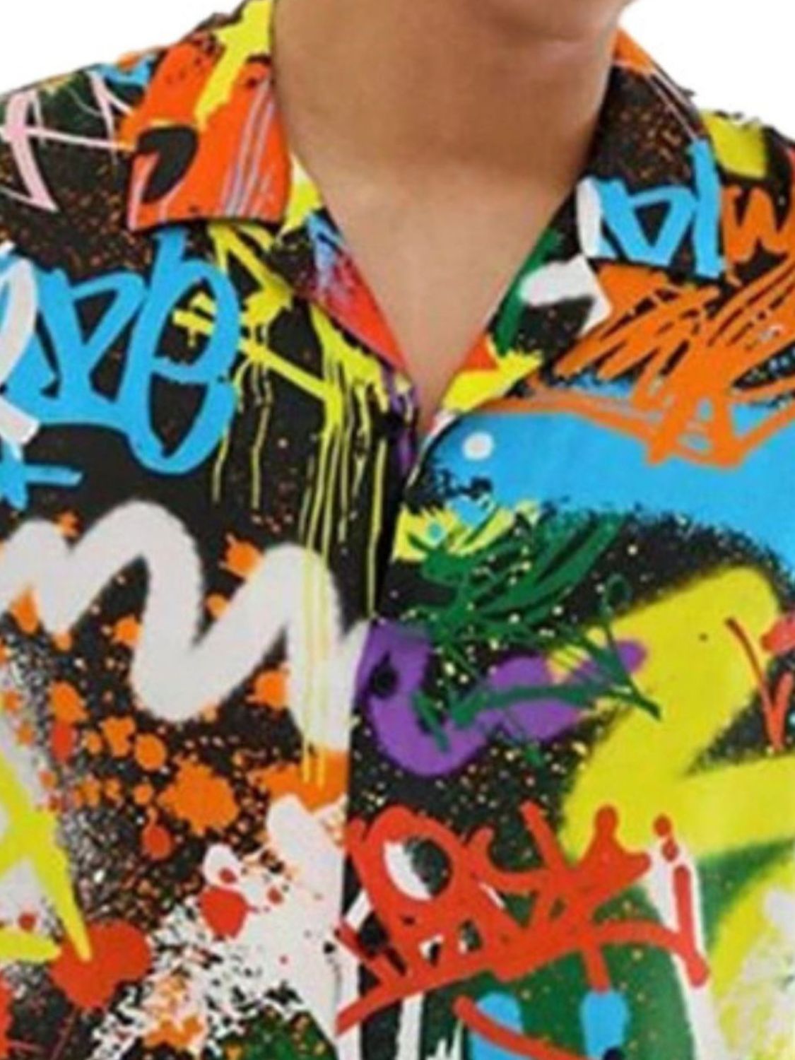 Men's Full Size Printed Button Up Half Sleeve Shirt Plus Size