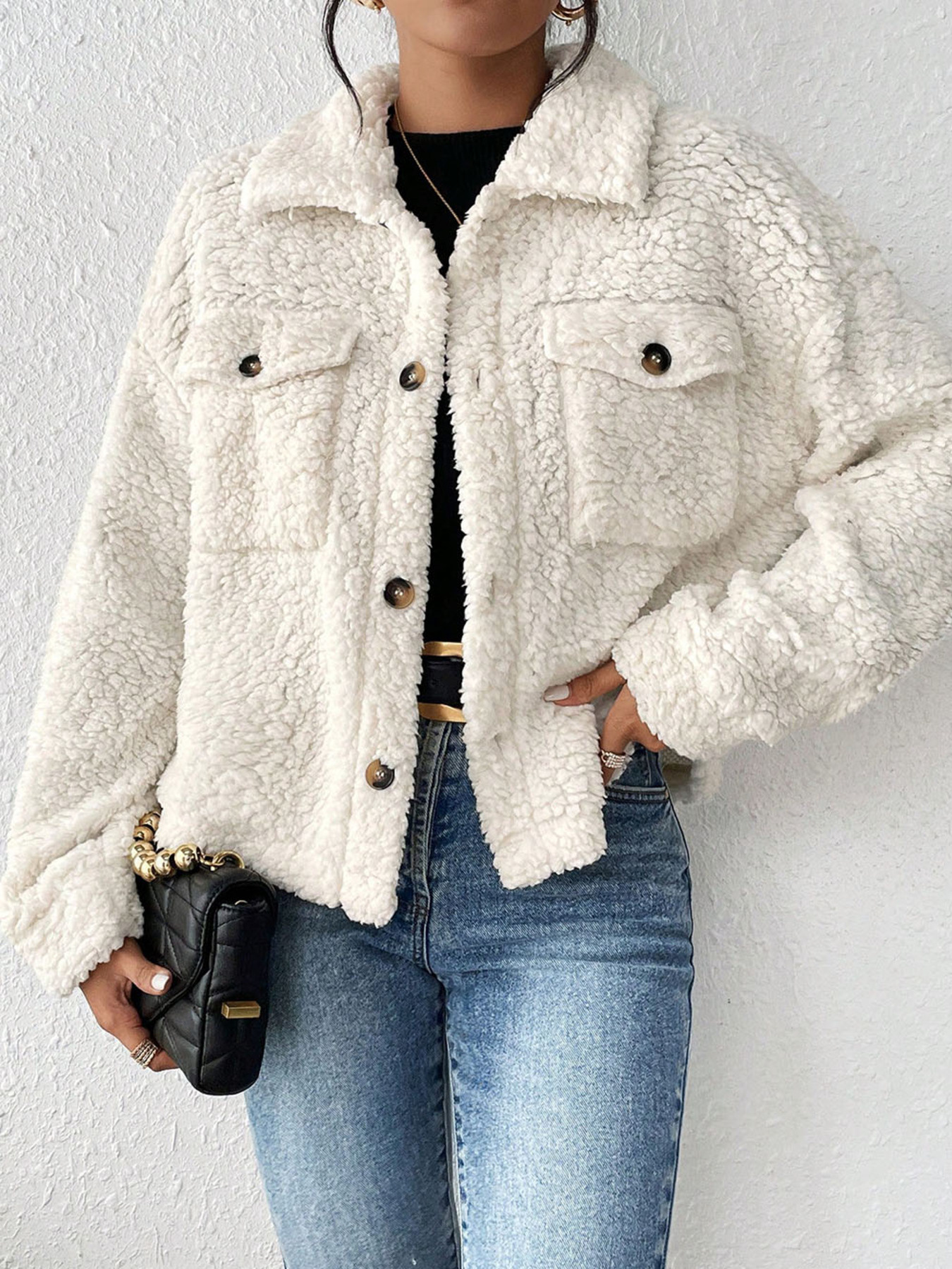 Cozy Sherpa Button-Down Jacket