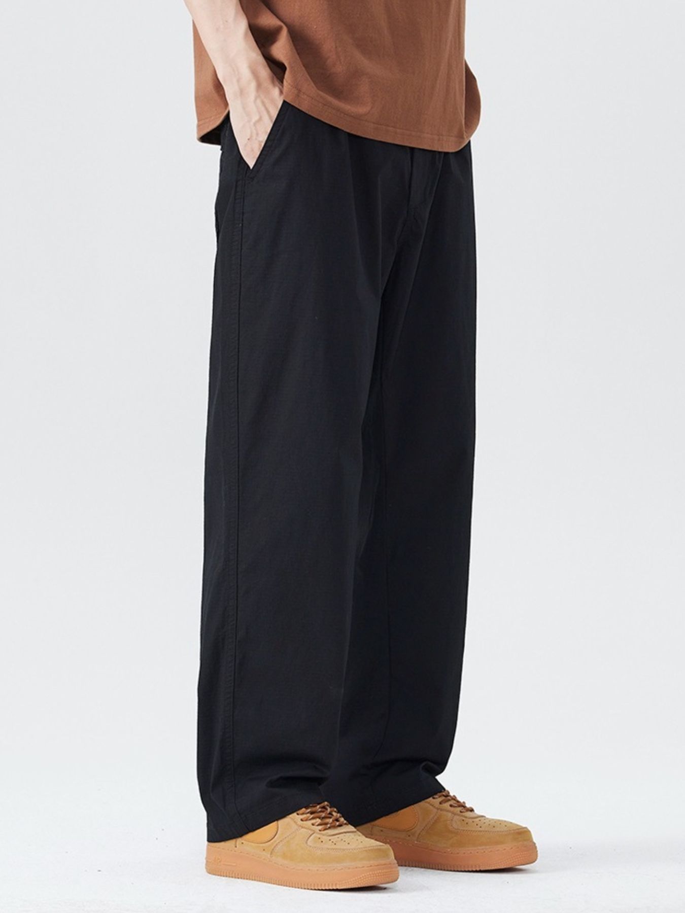 Men's Full Size Wide-Leg Casual Pants Plus Size