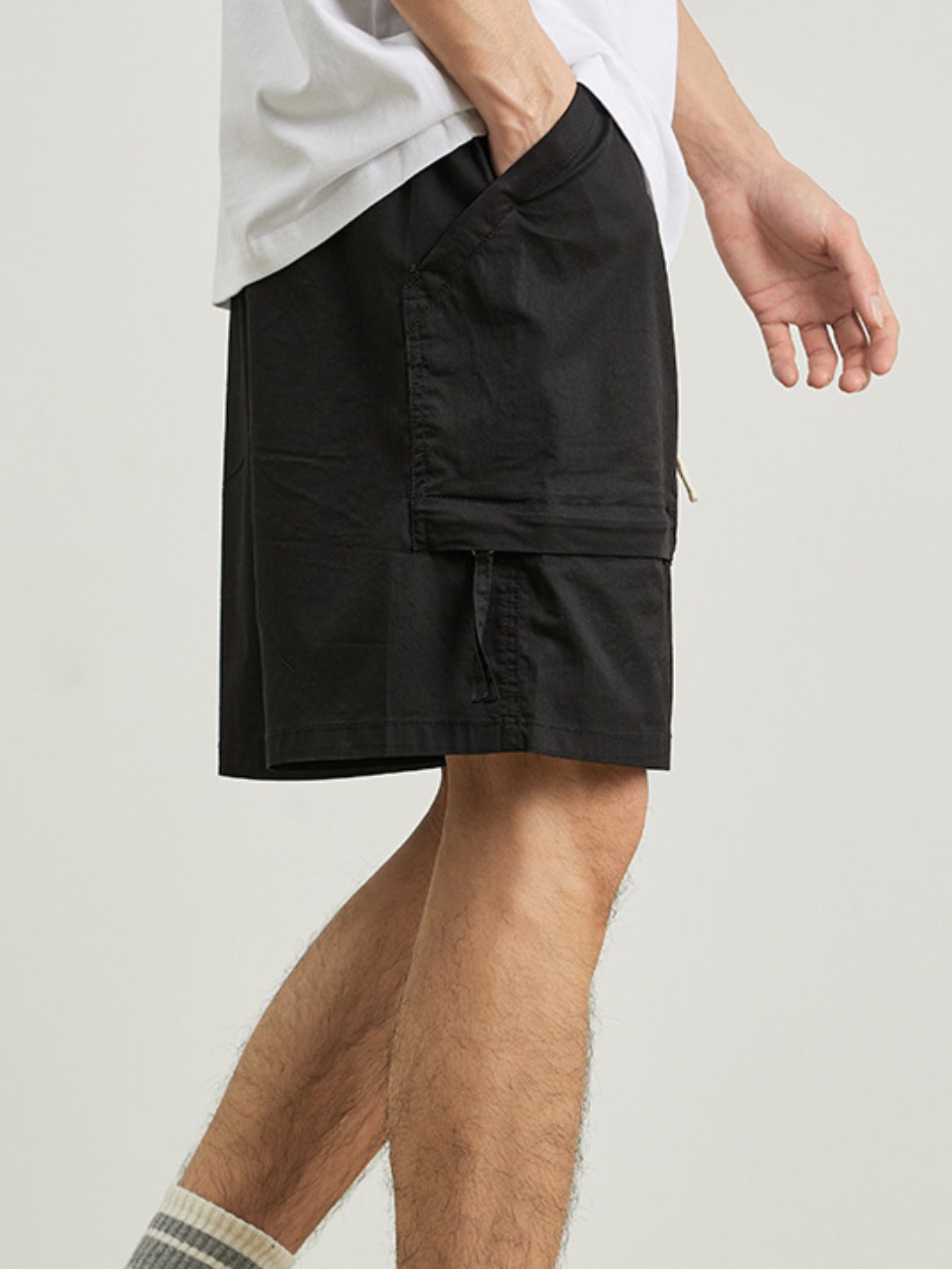 Men's Plus Size Casual Cargo Drawstring Shorts