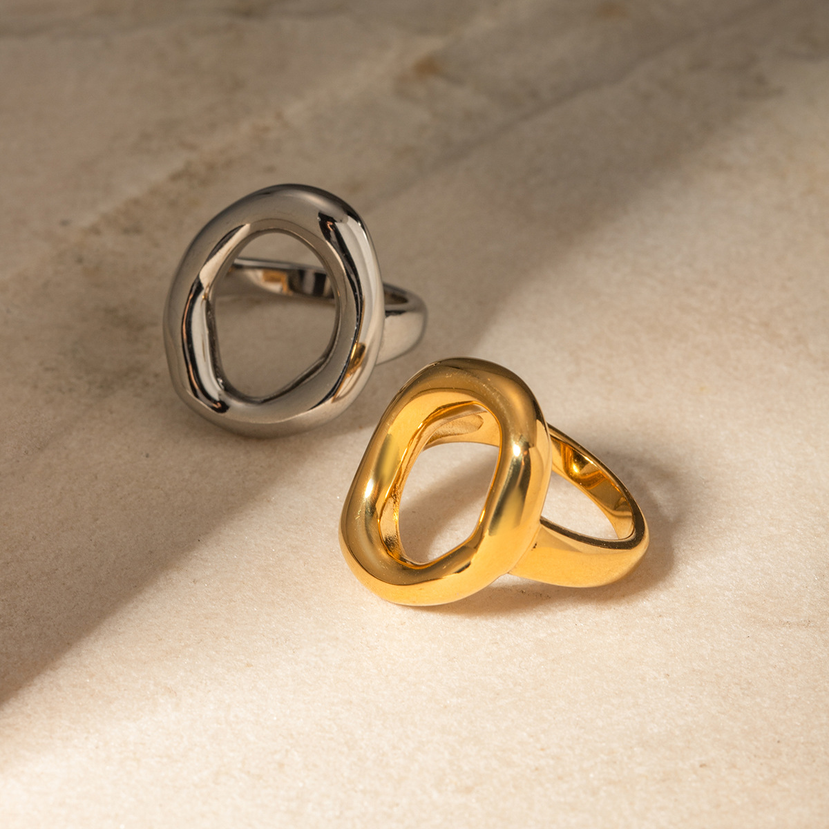 Modern Hollow Oval Ring