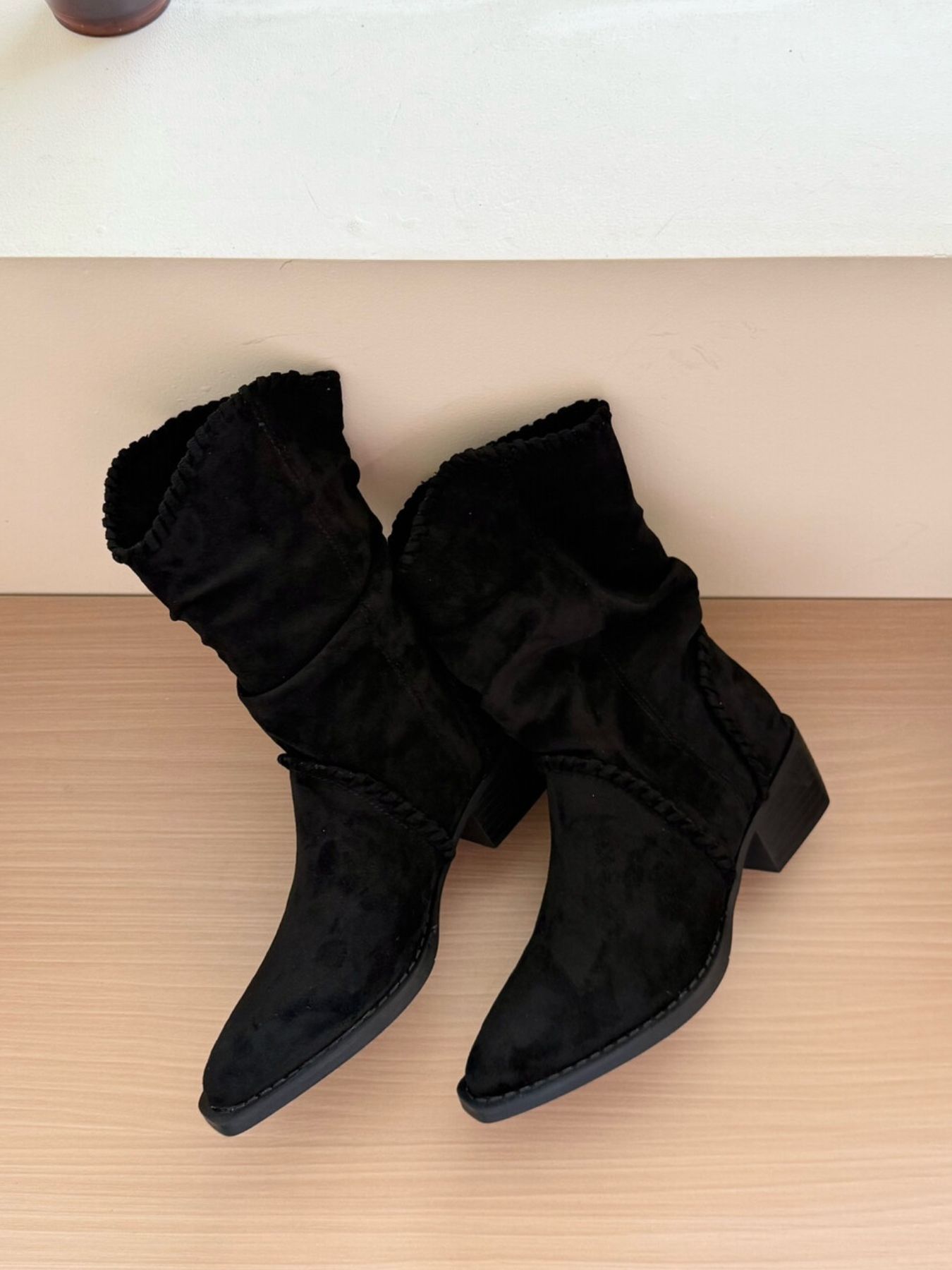 Point Toe Block Heels Boots