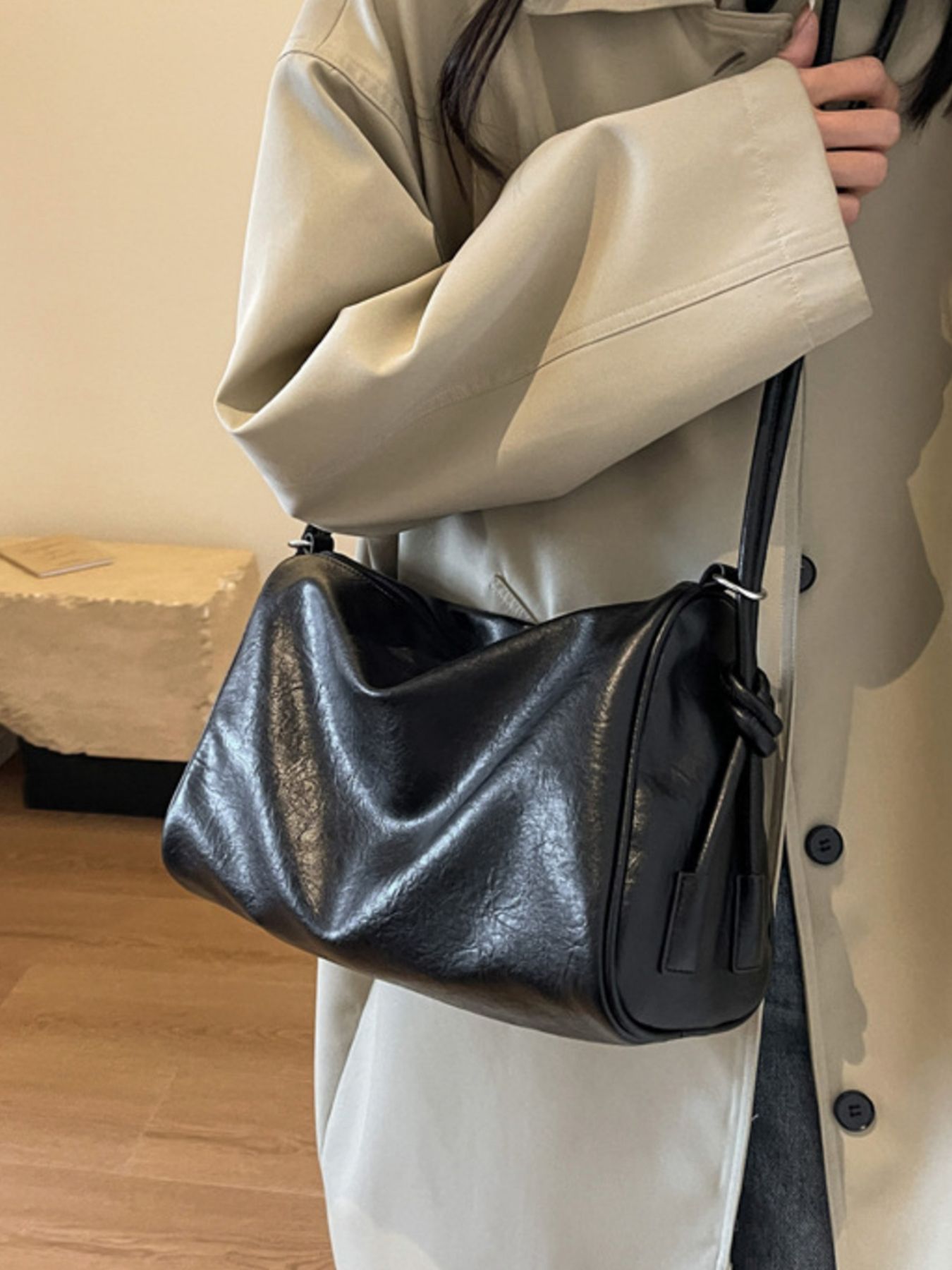 Vintage Style Leather Crossbody Bag