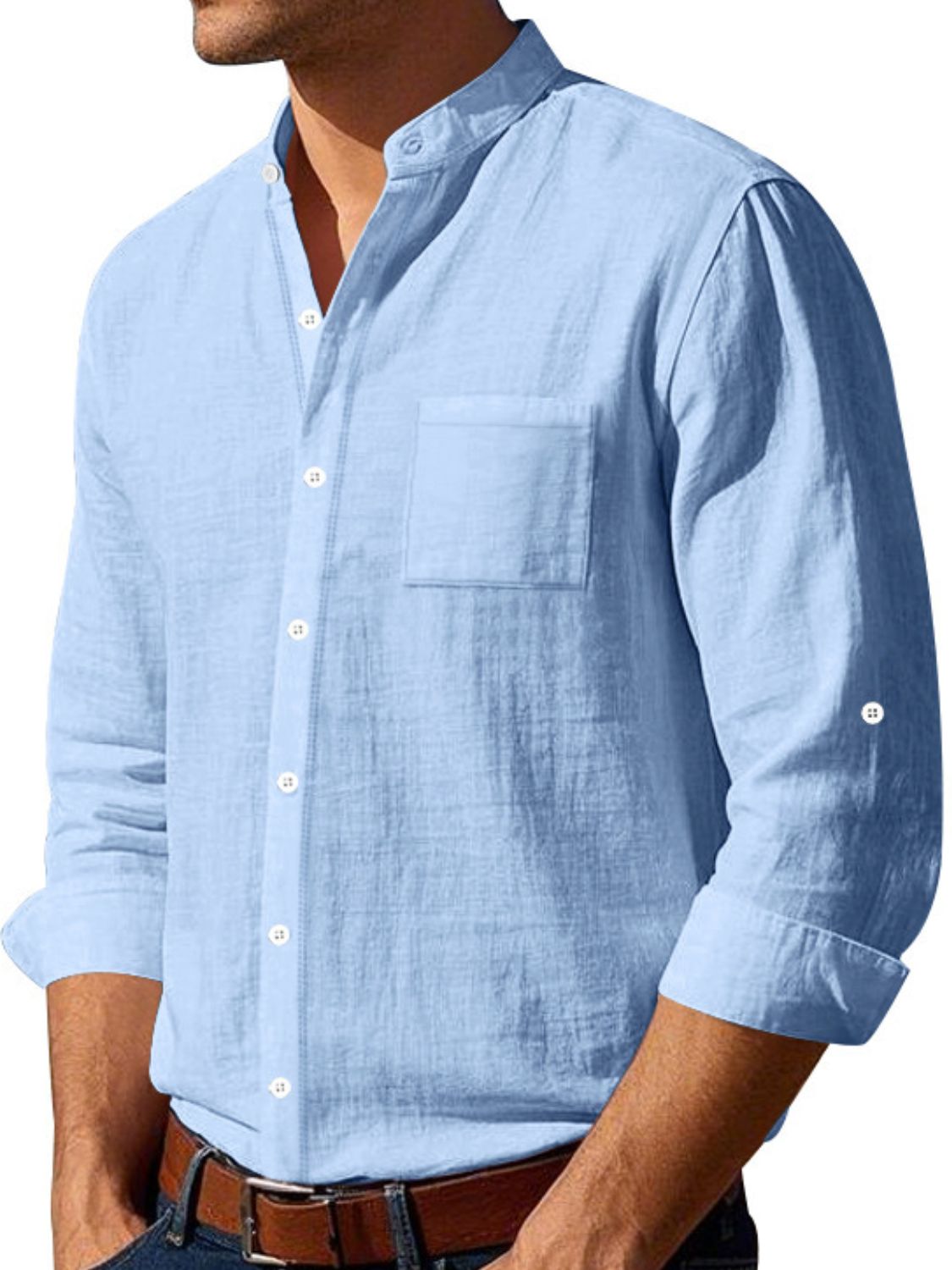 Men's Full Size Button Down Long Sleeve Shirt Plus Size