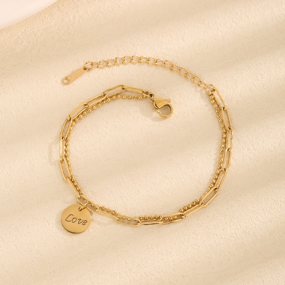 18K Gold-Plated Letter LOVE Charm Bracelet