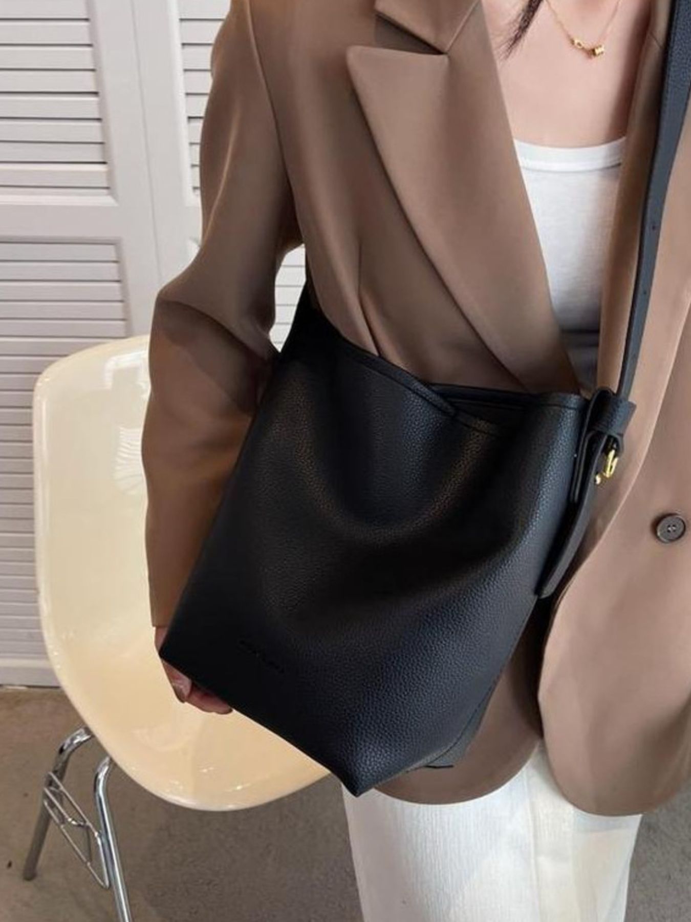 Minimalist PU Leather Shoulder Bag
