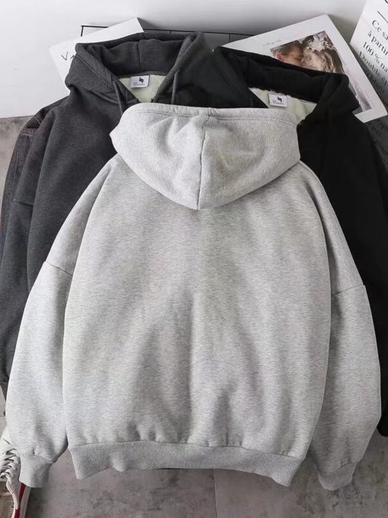 Men's Plus Size Fleece Lined Zip-Up Hoodie