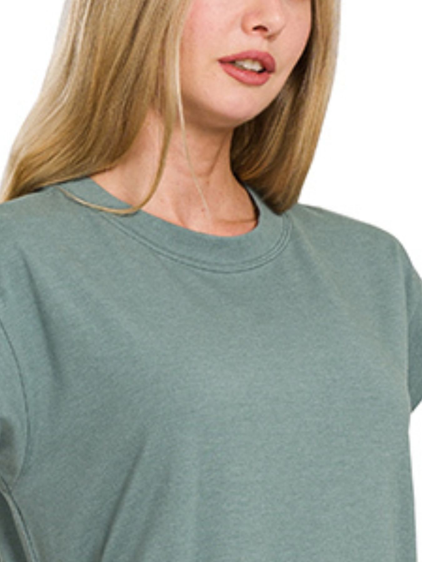 Round Neck Side Slit Midi Dress