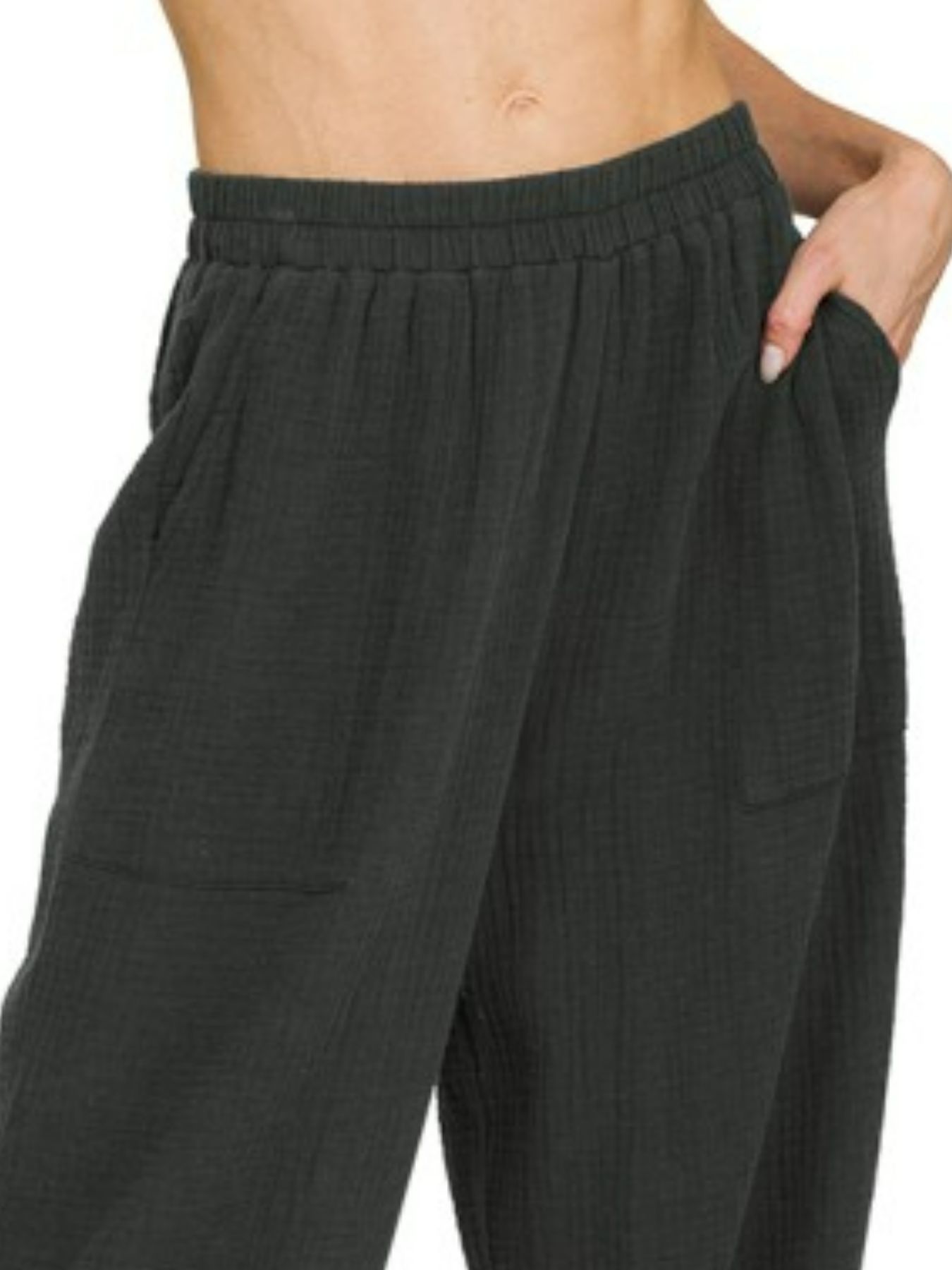Double Gauze Elastic Band Pants