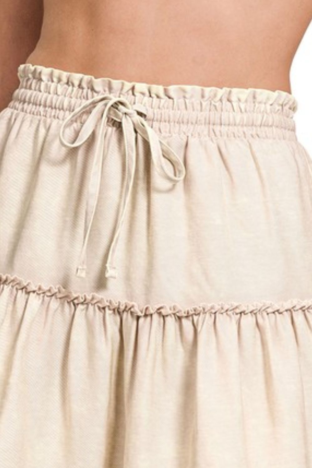 Tencel Washed Tiered Mini Skirts