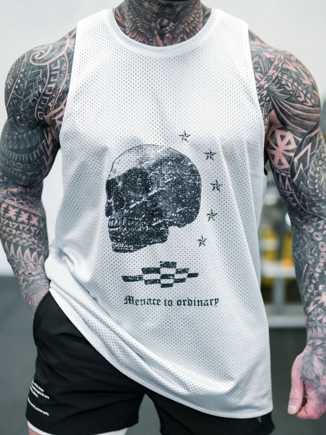 Men's Plus Size Graphic Round Neck Tank