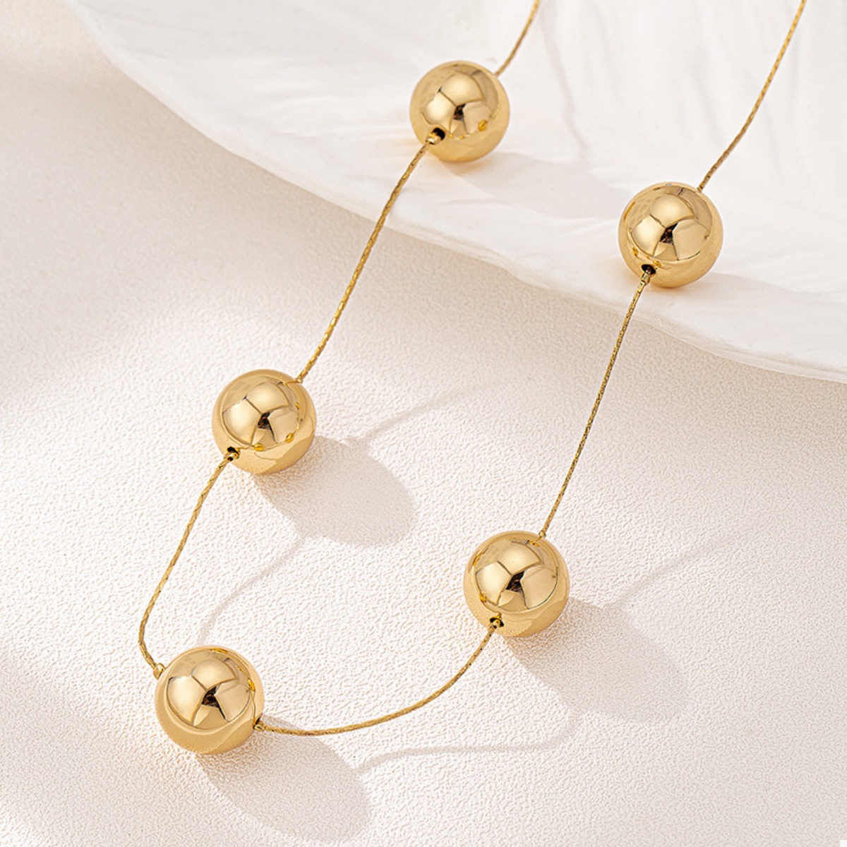 Golden Sphere Statement Necklace