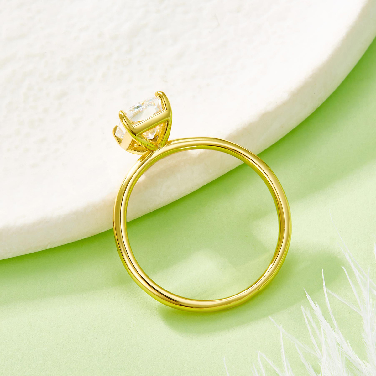 2 Carat Moissanite Rectangle Ring