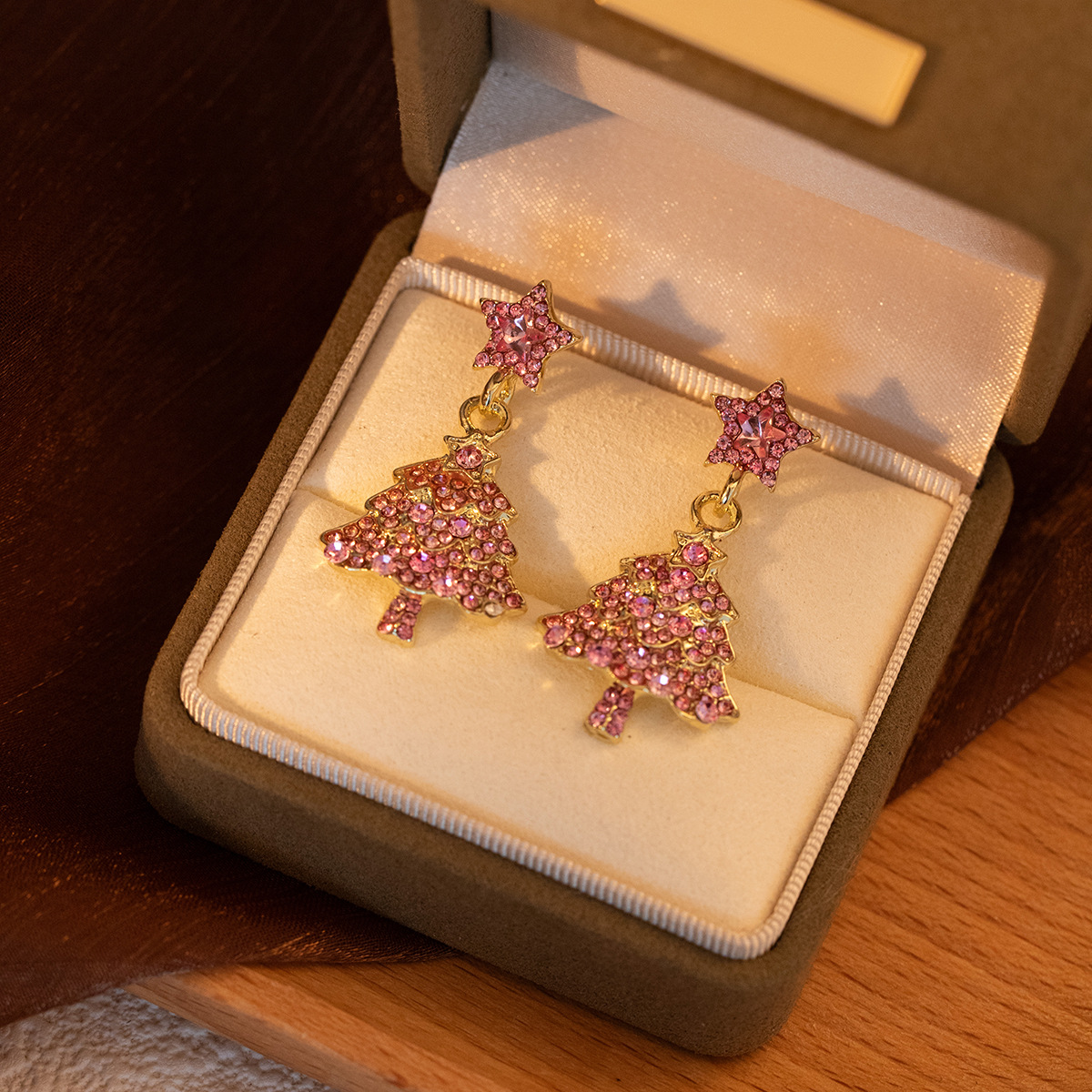 Christmas Tree Star Dangle Earrings