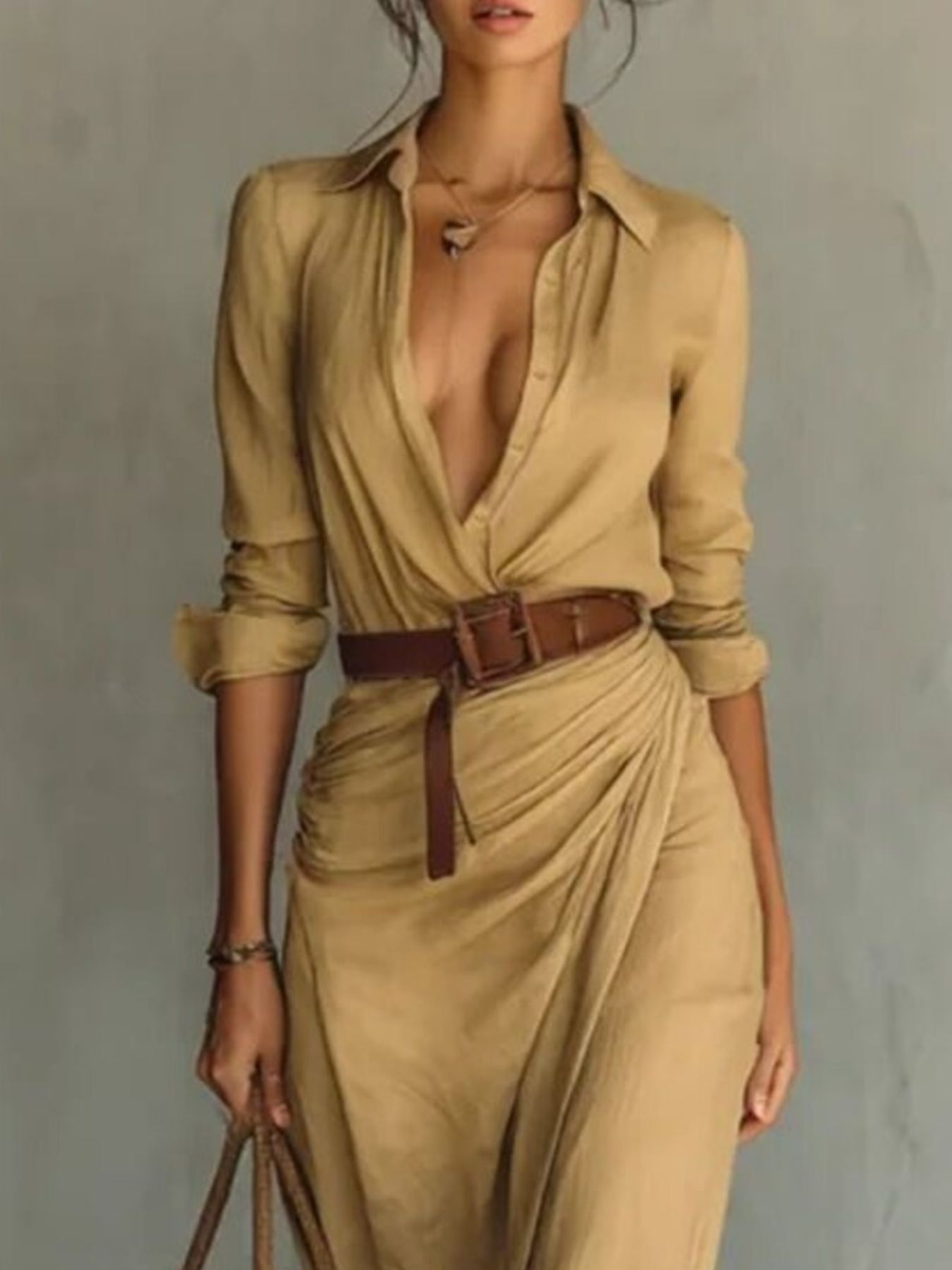 Full Size Ruched Long Sleeve Maxi Dress Plus Size