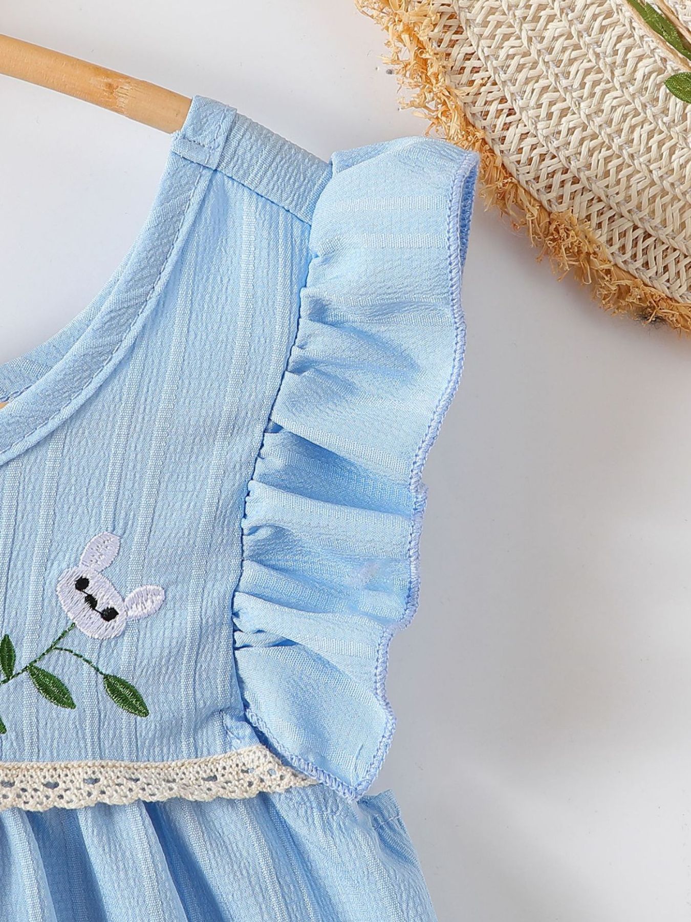 Children's Embroidered Ruffled Hem Dress 4