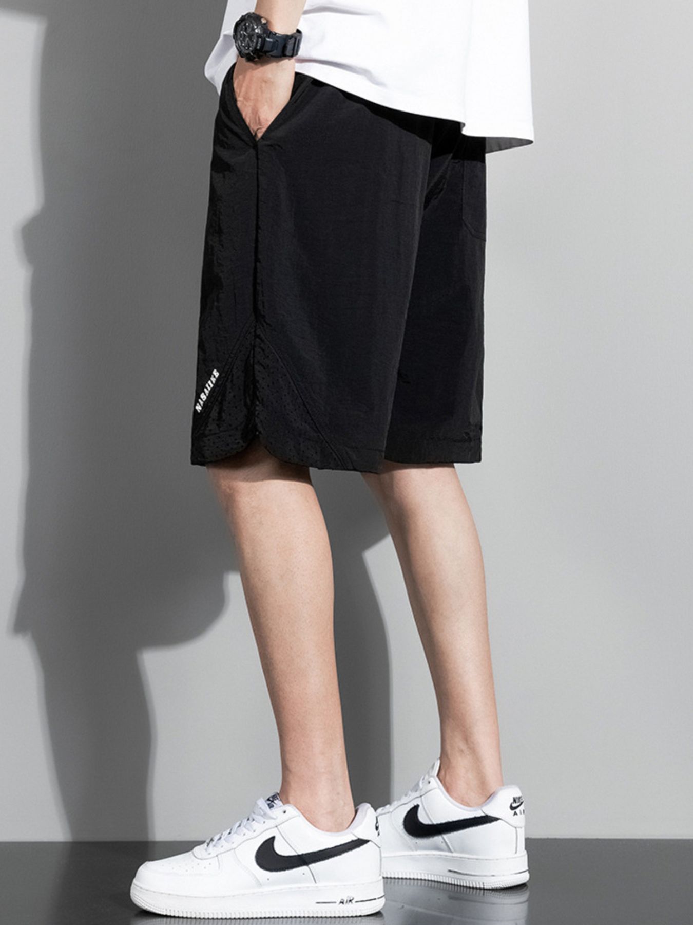 Men's Plus Size Drawstring Shorts with Pockets