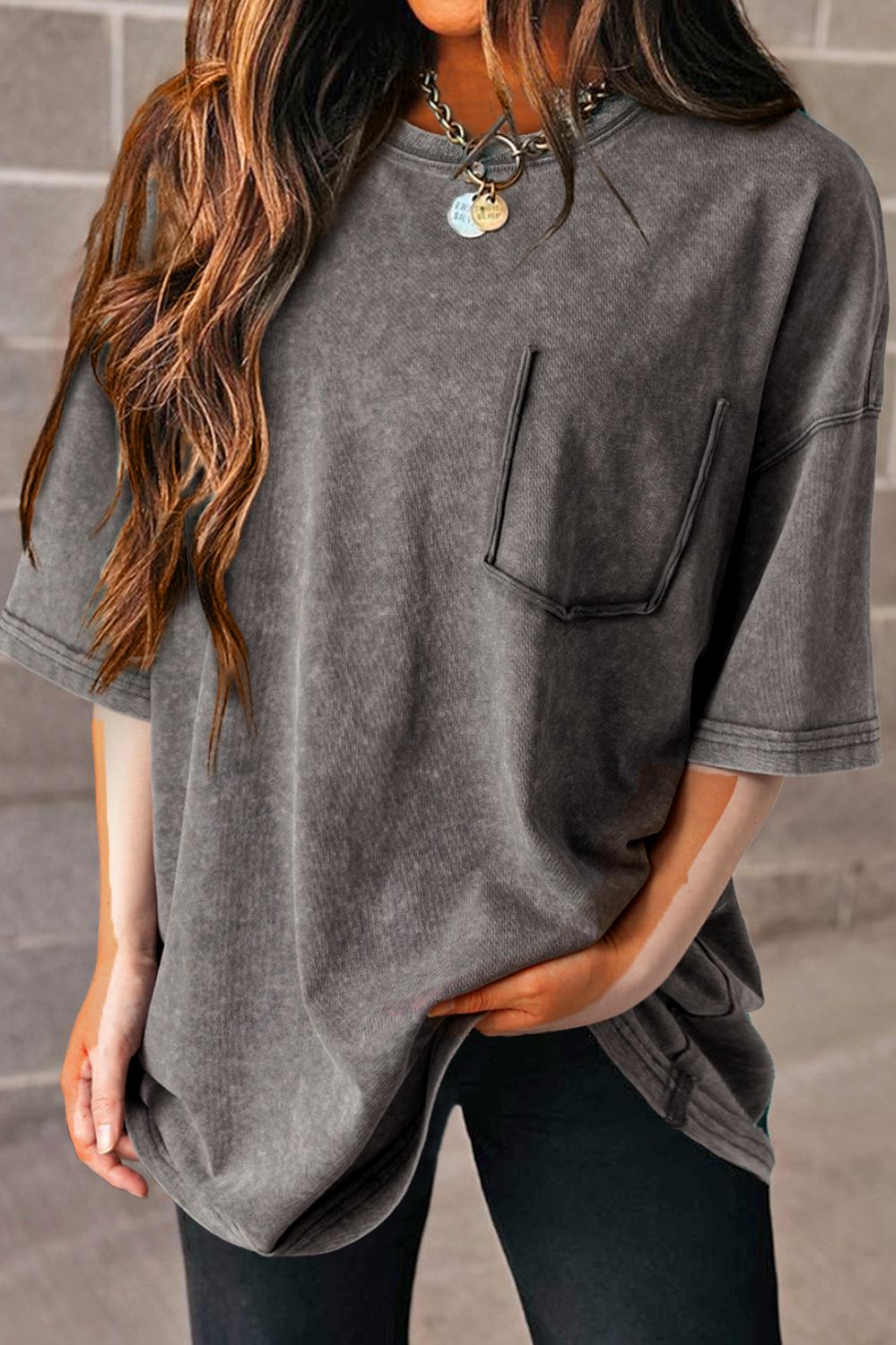 Mineral Wash Half Sleeve Vintage T Shirt