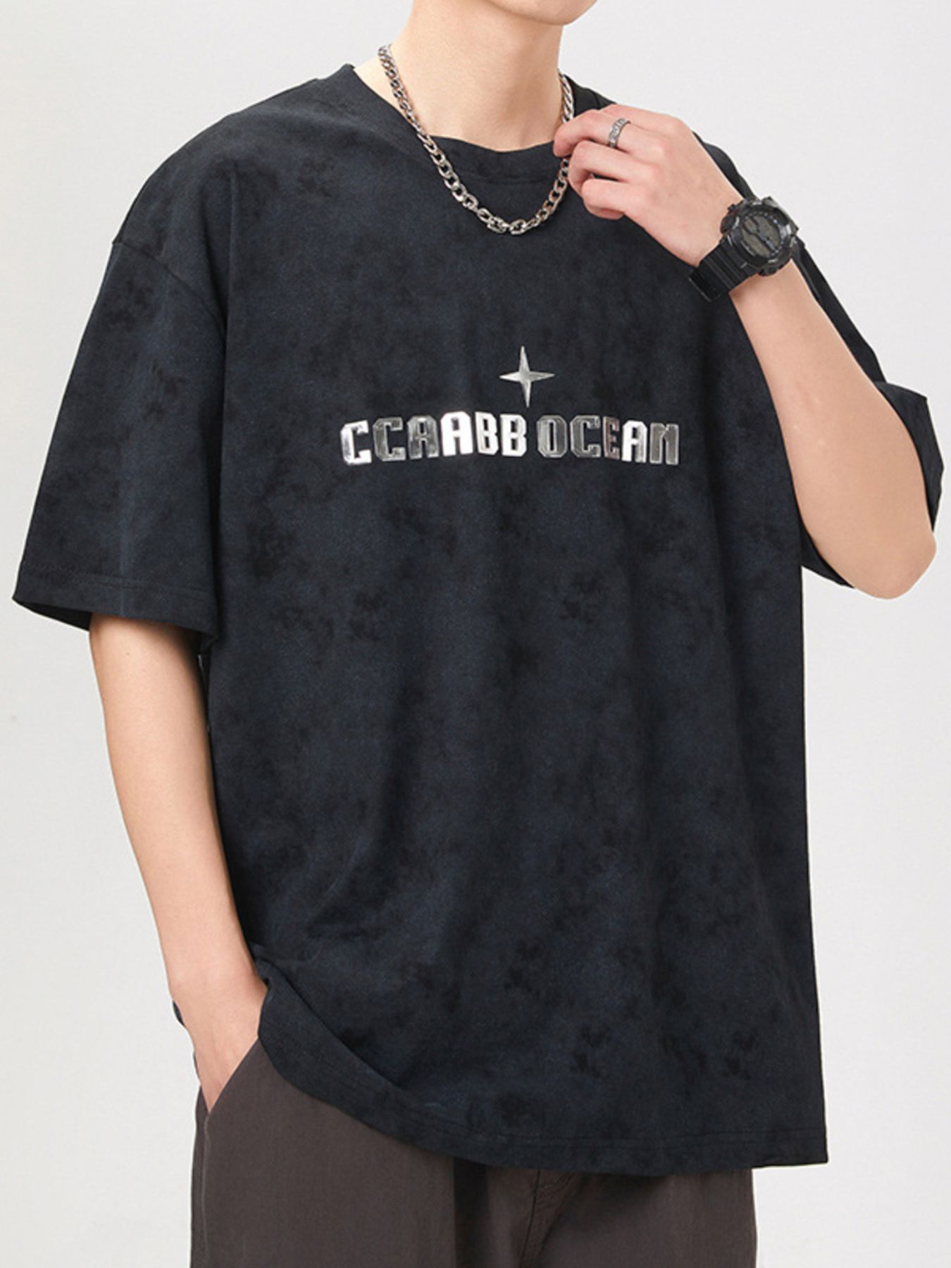 Men's Plus Size Round Neck Half Sleeve T-Shirt