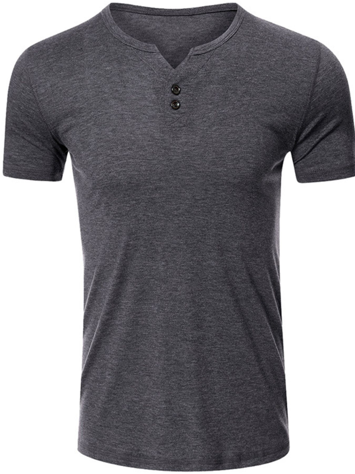 Men's Henley Short Sleeve Polo Top