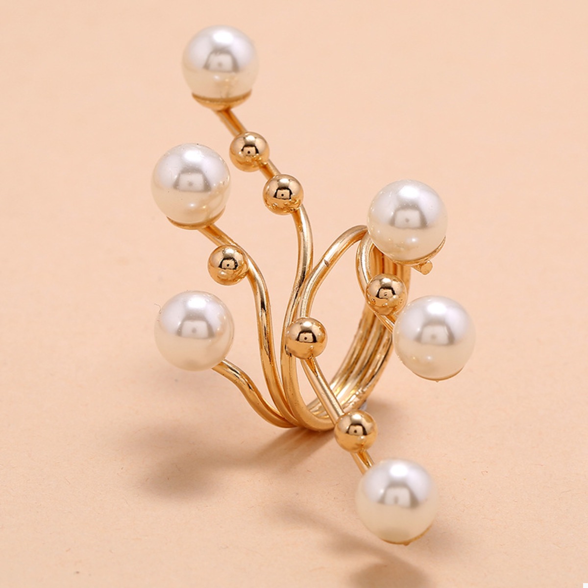 Alloy Pearl Bypass Ring
