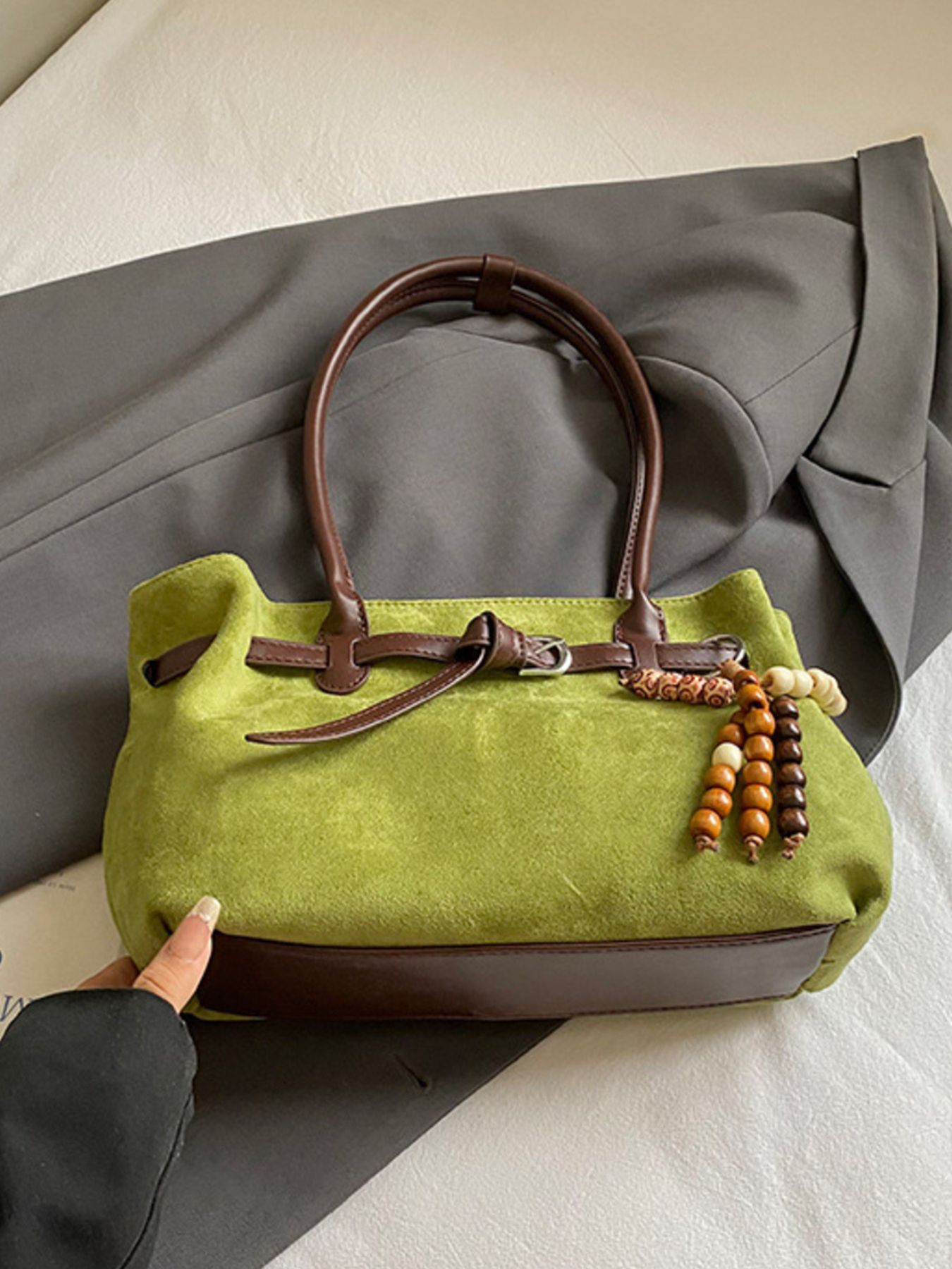 Vintage Suede Tote Bag