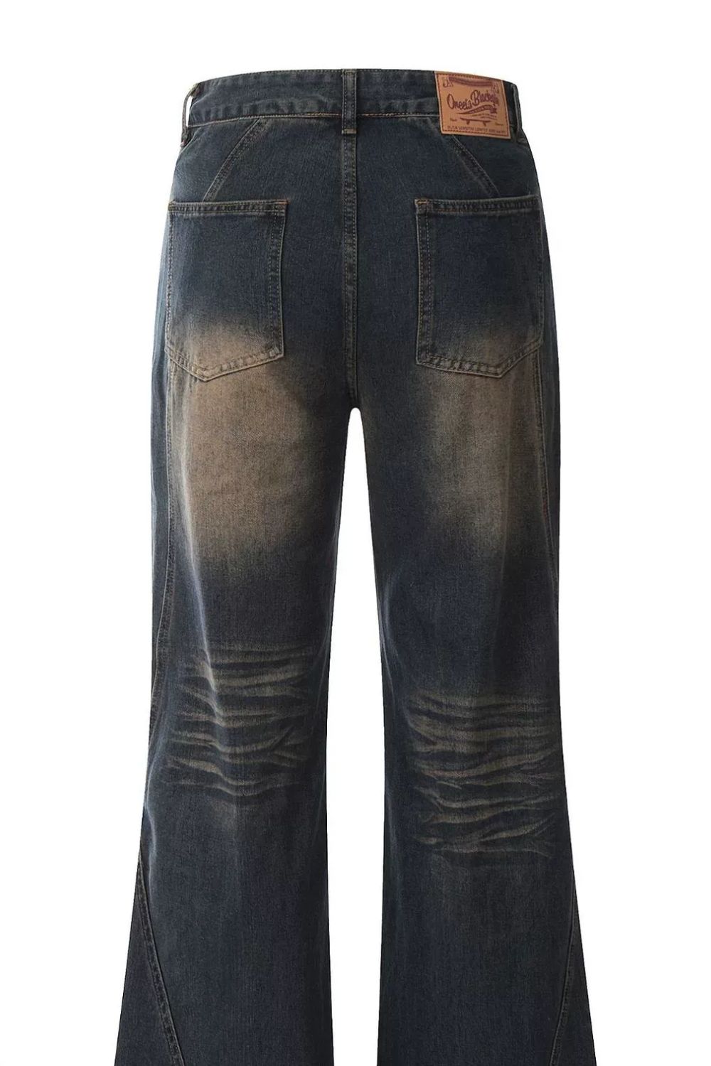 Men's Wide Leg Wash Jeans