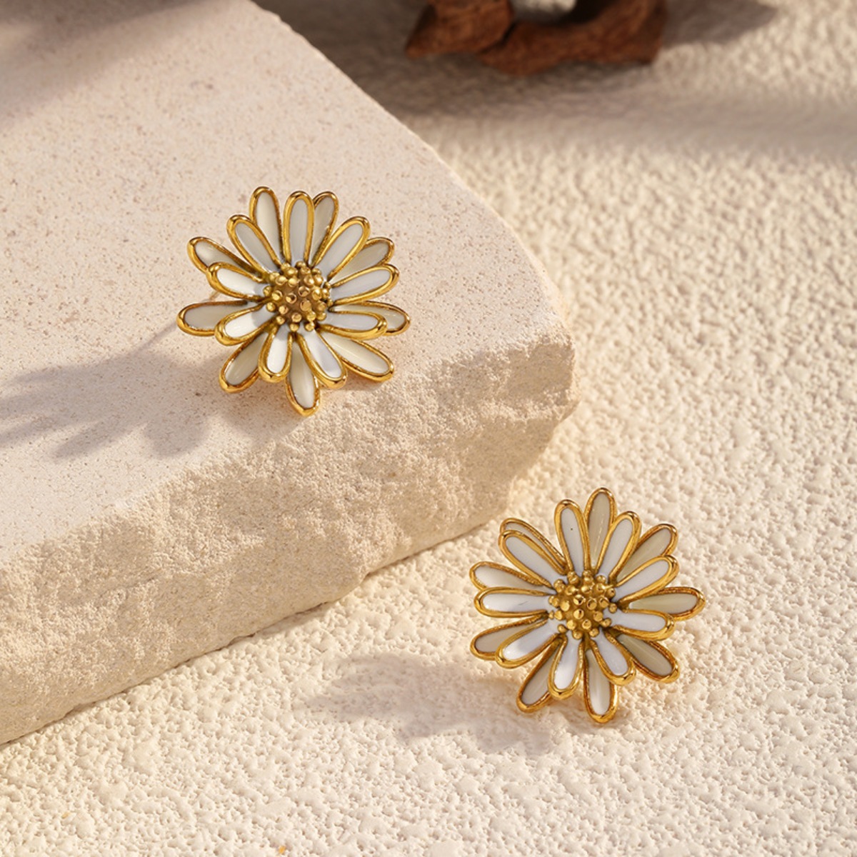18K Gold-Plated Flower Stud Earrings