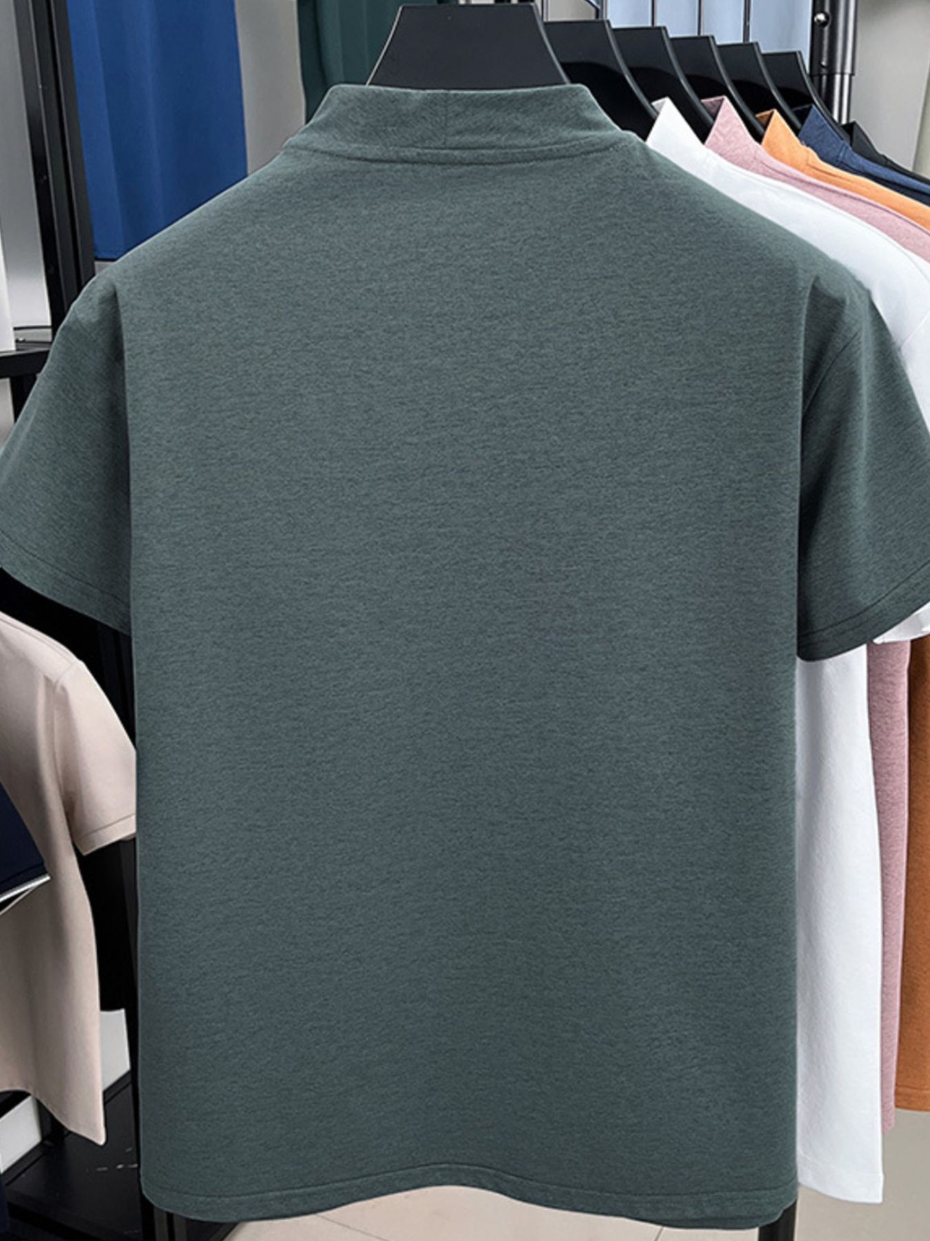 Men's Plus Size Quarter Zip Short Sleeve Top