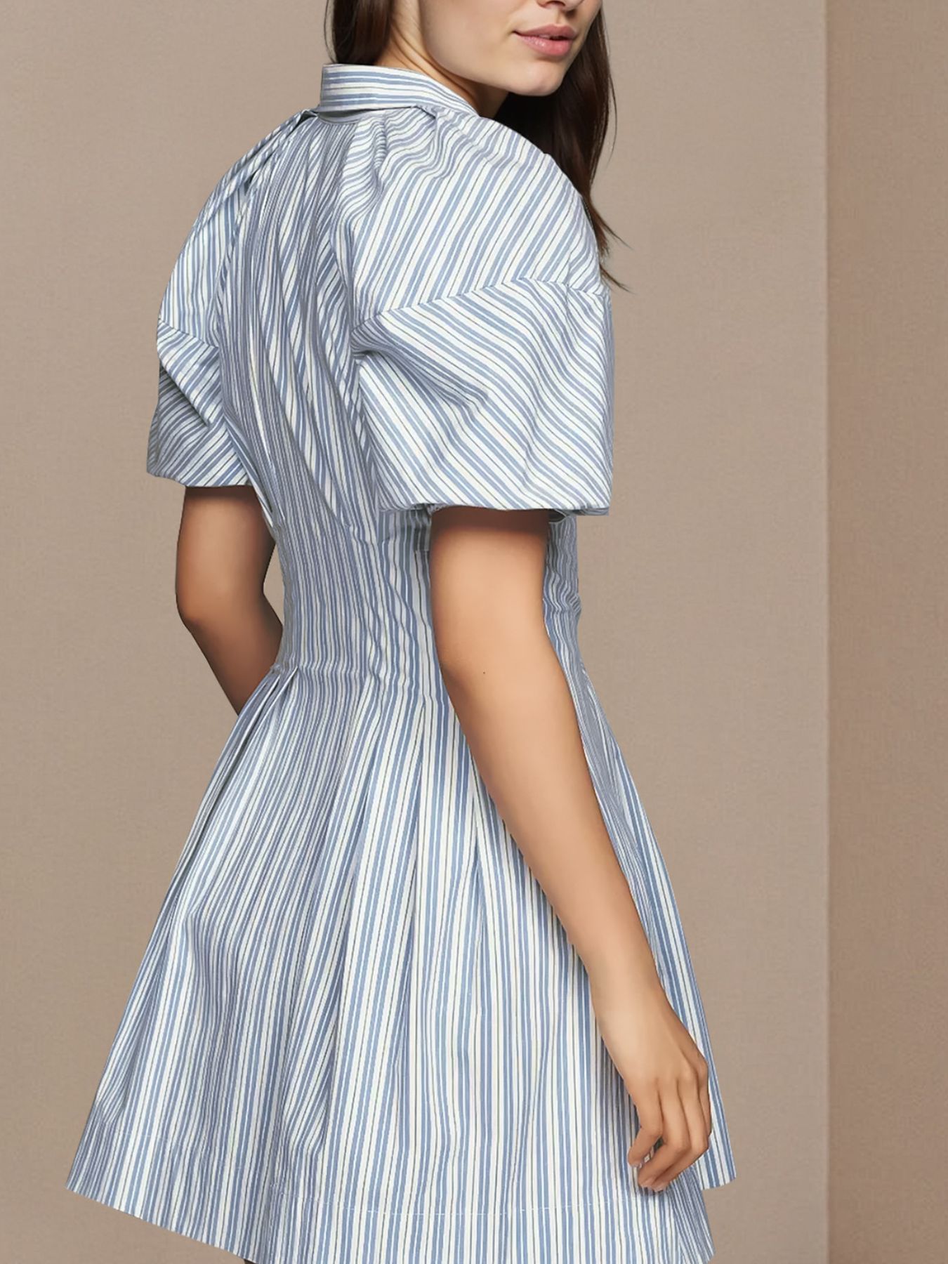 Striped Button Front Shirt Dress