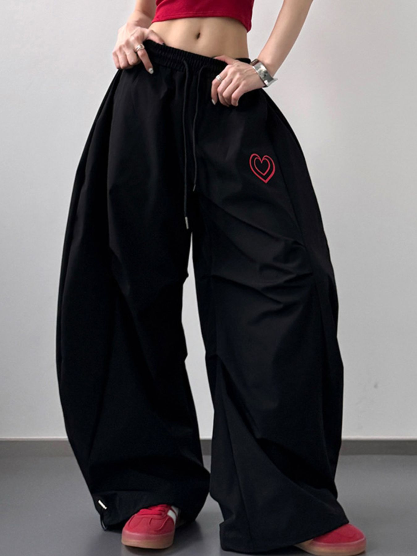 Heart Wide Leg Casual Pants