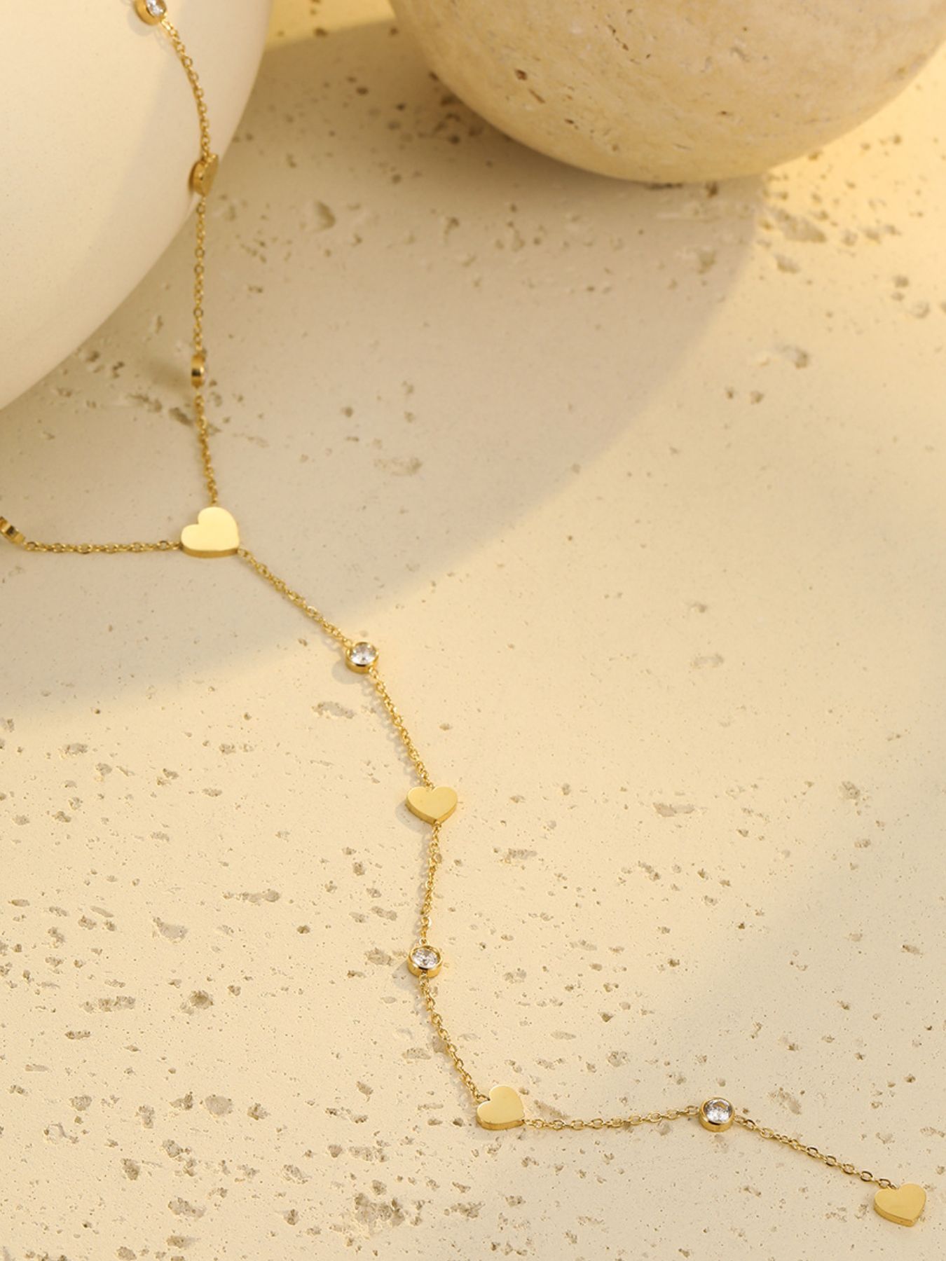 18K Gold-Plated Heart Zircon Necklace