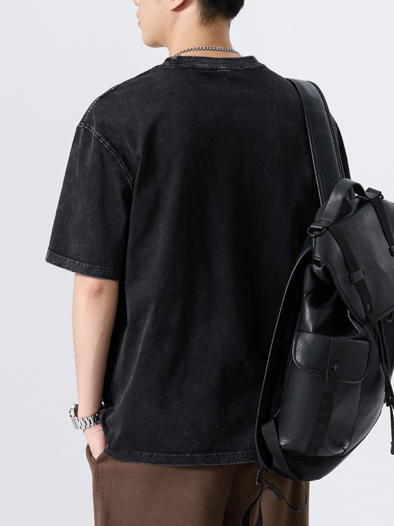 Men's Plus Size Letter Round Neck Short Sleeve T-Shirt