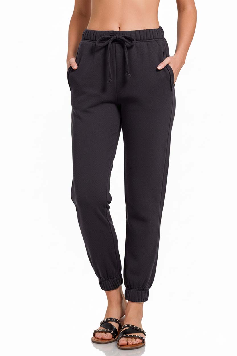Fleece Drawstring Joggers With Pocket