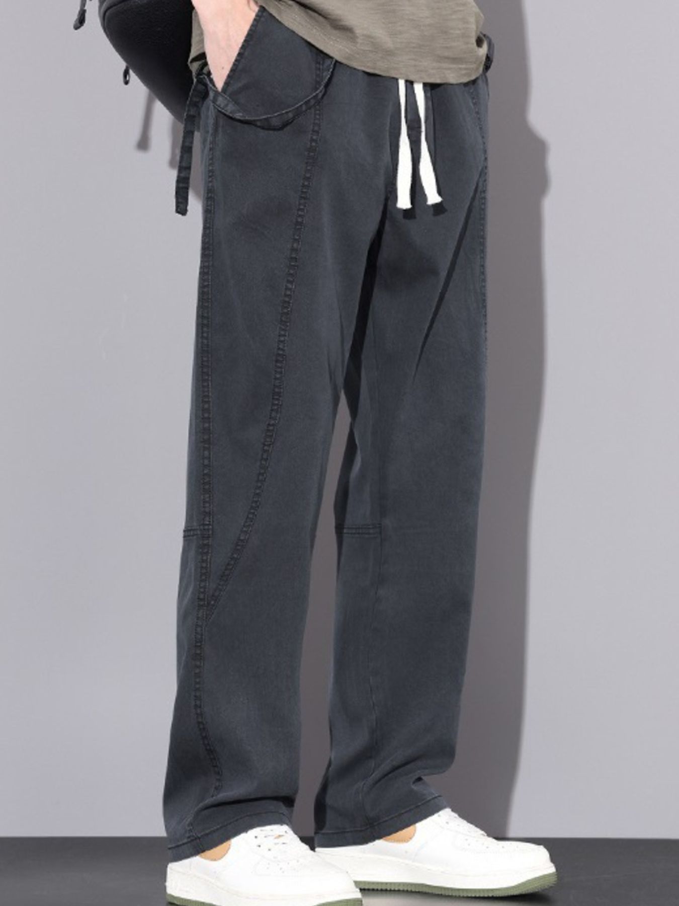 Men's Plus Size Washed Loose Fit Pants