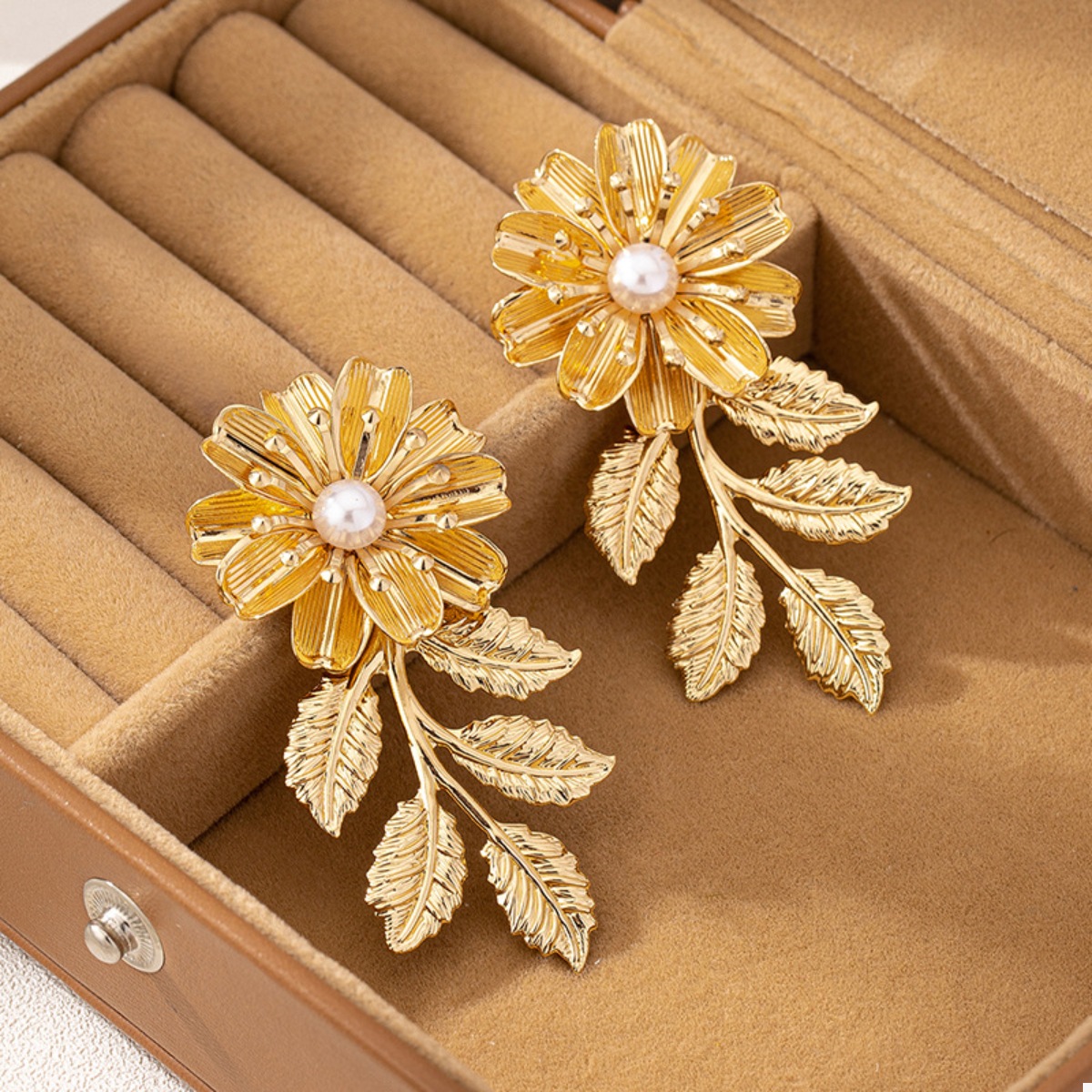 18K Gold-Plated Flower Earrings