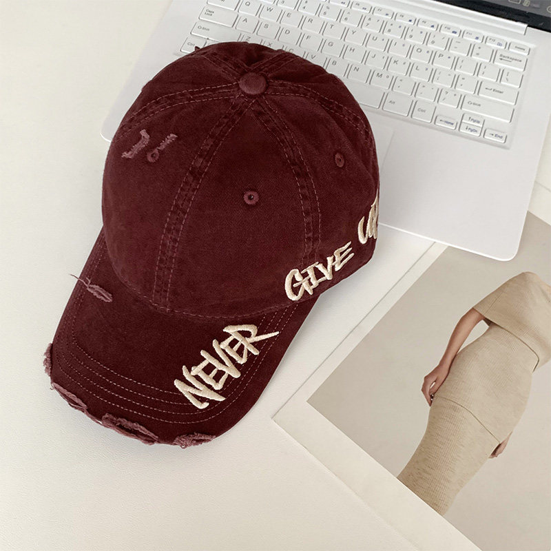 Distressed Embroidered Baseball Cap 4