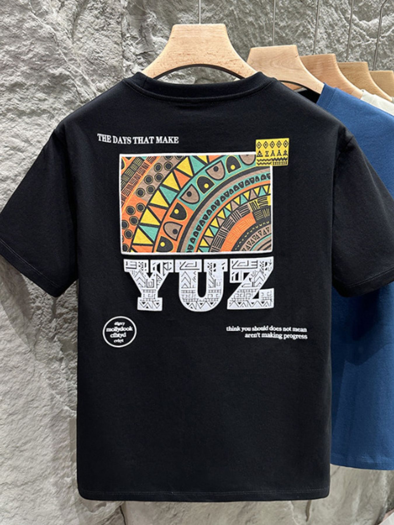 Men's Plus Size Graphic Cotton Short Sleeve T-Shirt