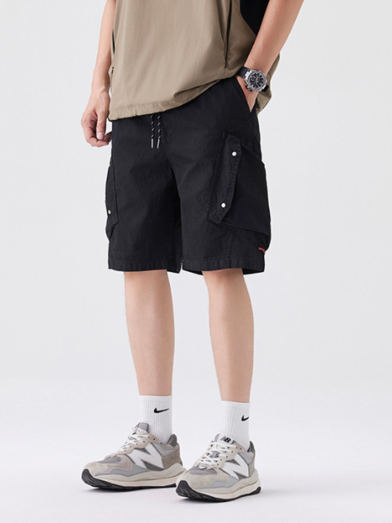 Men's Full Size Drawstring Cargo Shorts Plus Size